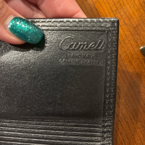 CAMELI Collection women’s genuine leather black checkbook credit card wallet vtg - Picture 5 of 14